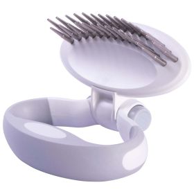 Pet Life Ã‚Â® 'Gyrater' Swivel Travel Dual-Rowed Grooming Undercoat Pet Rake