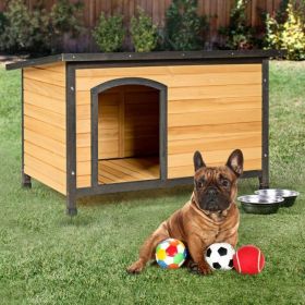 Wood Extreme Weather Resistant Pet Log Cabin (size: M)