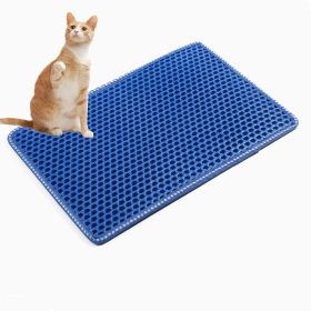 Indoor And Outdoor Easy Clean Double Layer Mats Cat Litter Mat (Color: Blue)