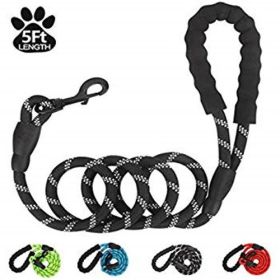 Strong Dog Leash with Zipper Pouch, Comfortable Padded Handle and Highly Reflective Threads Dog Leashes for Small Medium and Large Dogs (Color: Green)