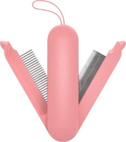 Pet Life Â® 'JOYNE' Multi-Functional 2-in-1 Swivel Travel Grooming Comb and Deshedder (Color: Pink)