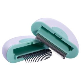Pet Life Â® 'LYNX' 2-in-1 Travel Connecting Grooming Pet Comb and Deshedder (Color: Green)