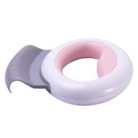 Pet Life Â® 'Knuckler' Handheld Travel Flexible Grooming Pet Rake Comb (Color: Pink)
