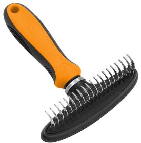 Pet Life Â® Flex Series Undercoat Dematter Grooming Pet Rake (Color: Orange)