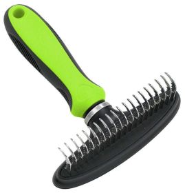 Pet Life Â® Flex Series Undercoat Dematter Grooming Pet Rake (Color: Green)