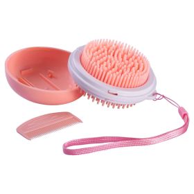 Pet Life Â® 'Bravel' 3-in-1 Travel Pocketed Dual Grooming Brush and Pet Comb (Color: Orange)