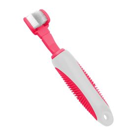 Pet Life Â® 'Denta-Clean' Dual-Sided Action Bristle Pet Toothbrush (Color: Pink)