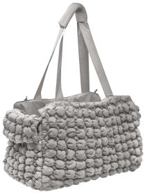 Pet Life Â® 'Bubble Vogue' Ultra-Plush Fashion Designer Pet Carrier (Color: Grey)