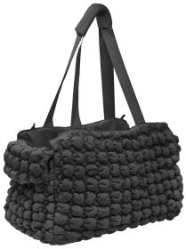 Pet Life Â® 'Bubble Vogue' Ultra-Plush Fashion Designer Pet Carrier (Color: Black)