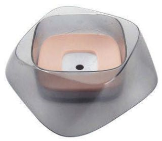 Pet Life Â® 'Hydritate' Anti-Puddle Cat and Dog Drinking Water Bowl (Color: Pink)