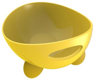 Pet Life Â® 'Modero' Dishwasher Safe Modern Tilted Dog Bowl (Color: Yellow)