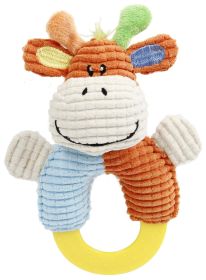 Pet Life Â® 'Ring-O-Round' Plush Squeaking and Rubber Teething Newborn Puppy Dog Toy (Color: Blue / Orange)