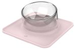 Pet Life Â® 'Surface' Anti-Skid and Anti-Spill Curved and Clear Removable Pet Bowl