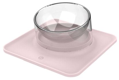 Pet Life Â® 'Surface' Anti-Skid and Anti-Spill Curved and Clear Removable Pet Bowl (Color: Pink)