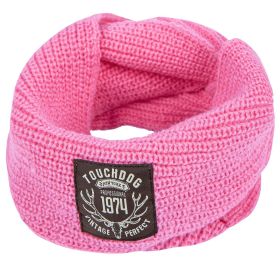 Touchdog Â® Heavy Knitted Winter Dog Scarf (Color: Pink)