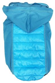 Pet Life Â® 'Apex' Lightweight Hybrid 4-Season Stretch and Quick-Dry Dog Coat w/ Pop out Hood (Color: Blue)