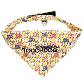 Touchdog Â® 'Bad-to-the-Bone' Elephant Patterned Fashionable Velcro Bandana (Color: Yellow)