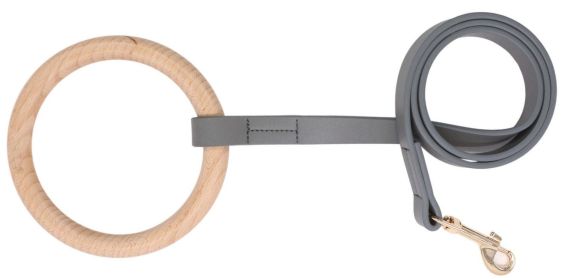 Pet Life Â® 'Ever-Craft' Boutique Series Beechwood and Leather Designer Dog Leash (Color: Grey)