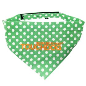 Touchdog Â® 'Bad-to-the-Bone' Polka Patterned Fashionable Velcro Bandana (Color: Green)