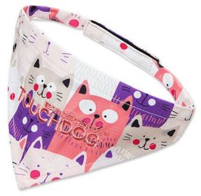 Touchdog Â® 'Head-Popper' Fashion Designer Printed Velcro Dog Bandana (Color: Pink / Purple)