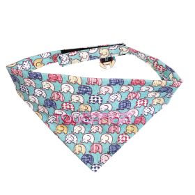 Touchdog Â® 'Bad-to-the-Bone' Elephant Patterned Fashionable Velcro Bandana (Color: Aqua)