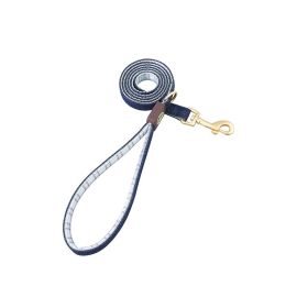 HAMATE 4FT Comfortable Dog Leash with the combination of Cowboy and Plaid Webbing,Matte Gold Zinc Alloy and Bells (Color: Green)